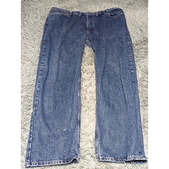 Wrangler Mens Jeans Sz 44x32 Regular Fit Straight Medium Wash Cotton Pants Denim - Picture 1 of 9
